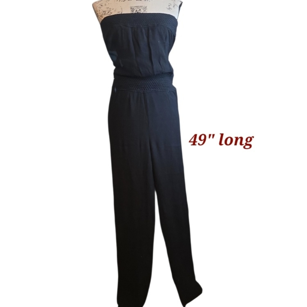 Elegant Black Strapless Jumpsuit - Picture 2 of 7